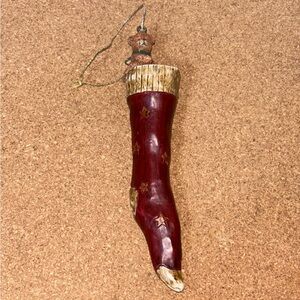 5/$25 Elegant Red and Gold Hanging Tree Ornament Stocking Teddy Bear